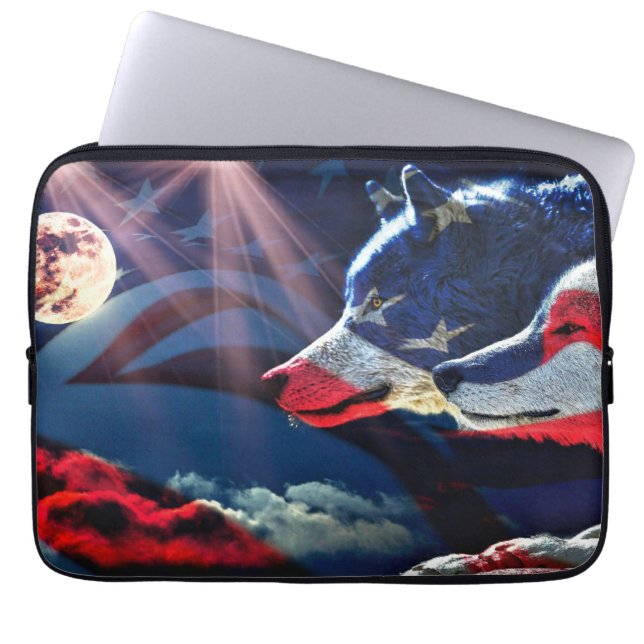 Funda Para Portátil Wolf Wolves Full Moon (Frente)