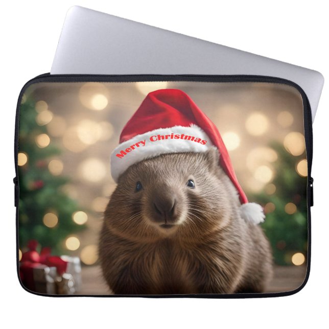 Funda Para Portátil "Wombat Wonderland: Una noche de Navidades acogedo (Frente)