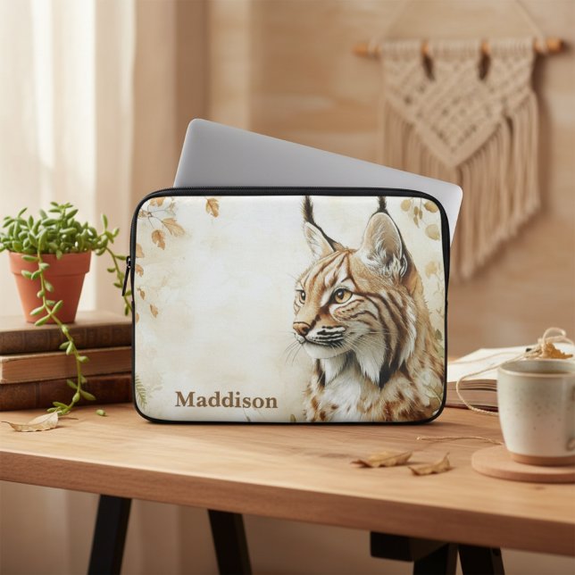 Funda Para Portátil Woodland Lynx Wildlife Nature Name (Subido por el creador)