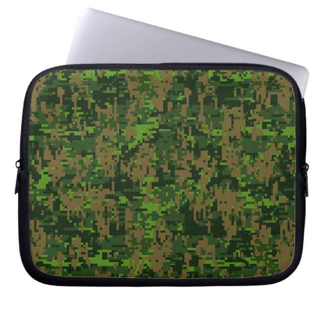 Funda Para Portátil Woodland Style Digital Pixels Camouflage (Frente)