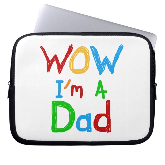 Funda Para Portátil WOW, soy papa de camisetas y GIfts (Frente)