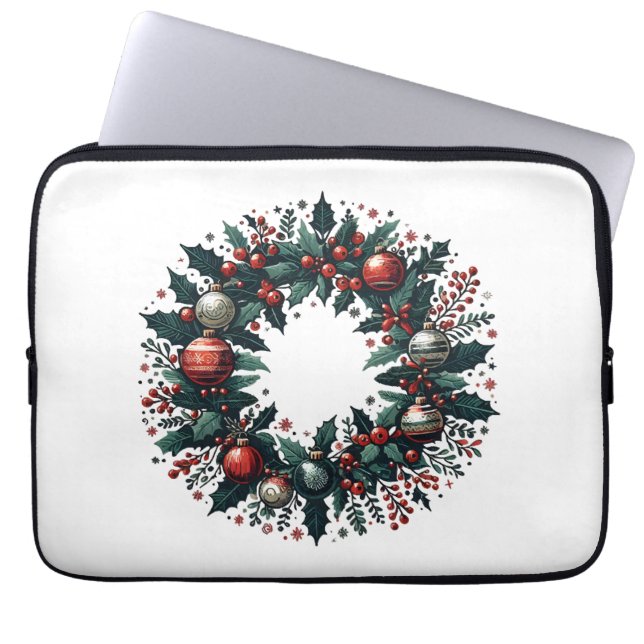 Funda Para Portátil Wreath navidades (Frente)