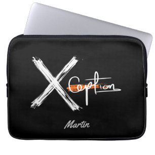 Funda Para Portátil X Ception Nombre personalizado negro y blanco pe
