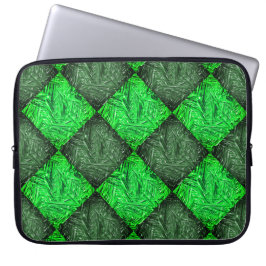 Funda Para Portátil Xadrez verde Falsa ou folhas de coqueiro.