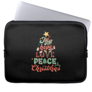 Funda Para Portátil Xmas Gift Joy Hope Love Peace Christmas Tree