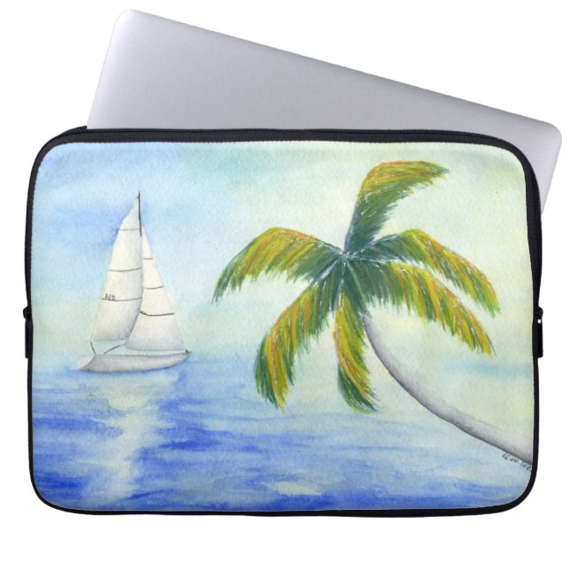 Funda Para Portátil Yate en el mar Palma (Frente)
