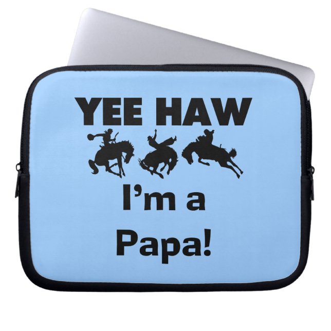 Funda Para Portátil Yee Haw, soy un papá con camisetas y giros (Frente)