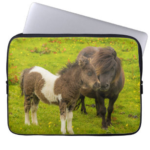 Funda Para Portátil Yegua Póney de Shetland y Cría