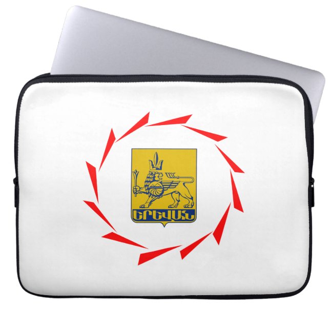 Funda Para Portátil  Yerevan city symbol Coat arms flag Armenia emblem (Frente)