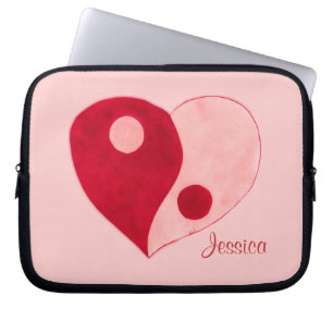 Funda Para Portátil Yin Yang Heart (Rojo/Rosa)