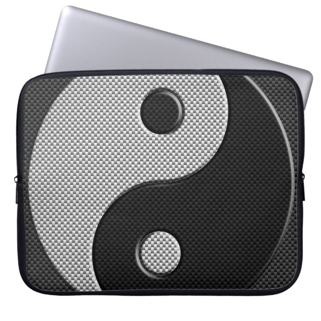 Funda Para Portátil Yin Yang negrita en estilo de impresión de fibra d (Frente)