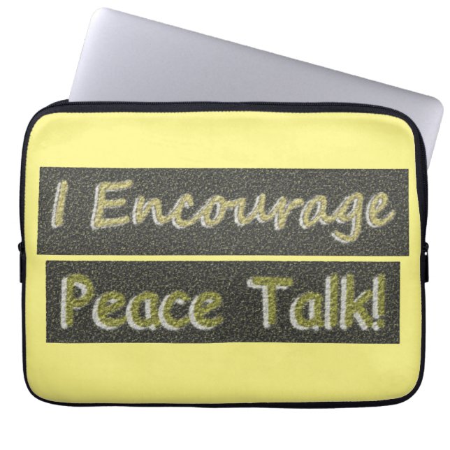 Funda Para Portátil "¡Yo animo a hablar de paz!" Diseño Cuto. ¡Hazte c (Frente)