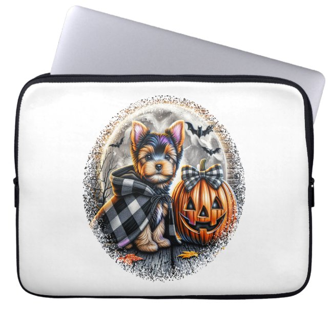Funda Para Portátil Yorkie Dog Halloween (Frente)