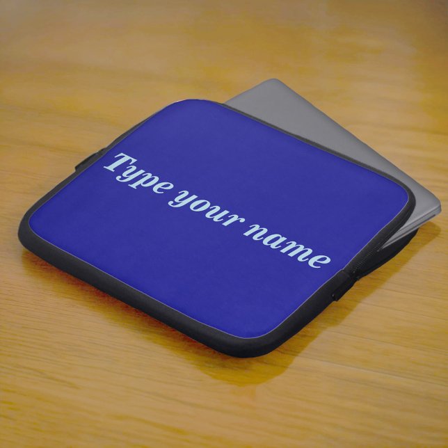 Funda Para Portátil Your Name on Blue Laptop Sleeve (Blue laptop sleeve with your name)
