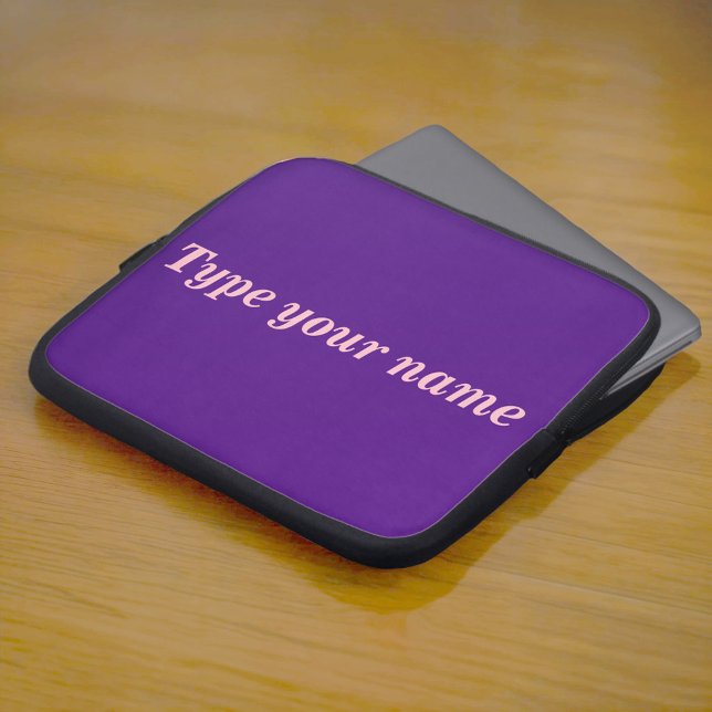 Funda Para Portátil Your Name on Purple Laptop Sleeve (Purple laptop sleeve with your name)