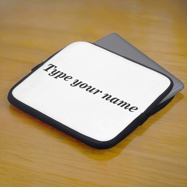 Funda Para Portátil Your Name on White Laptop Sleeve (White laptop sleeve with your name)