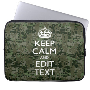 Funda Para Portátil Your Text Digital Camouflage Woodland Keep Calm