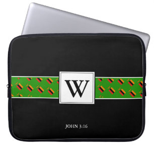 Funda Para Portátil ZAMBIA Monograma Portátil de la Biblia Cristiana