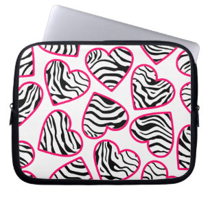 Funda Para Portátil Zebra corazones Laptop Sleeve