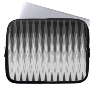 Funda Para Portátil Zig Zag Black Gray Pattern