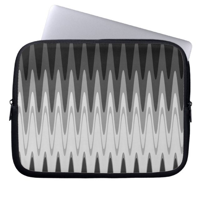 Funda Para Portátil Zig Zag Black Gray Pattern (Frente)