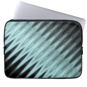Funda Para Portátil Zig Zag Black Verde azulada Grey Pattern