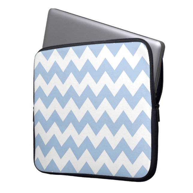 Funda Para Portátil Zigzag azul claro y blanco (Anverso izquierdo)