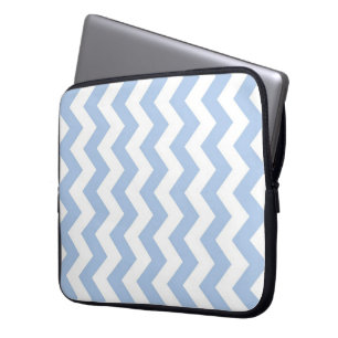 Funda Para Portátil Zigzag azul claro y blanco