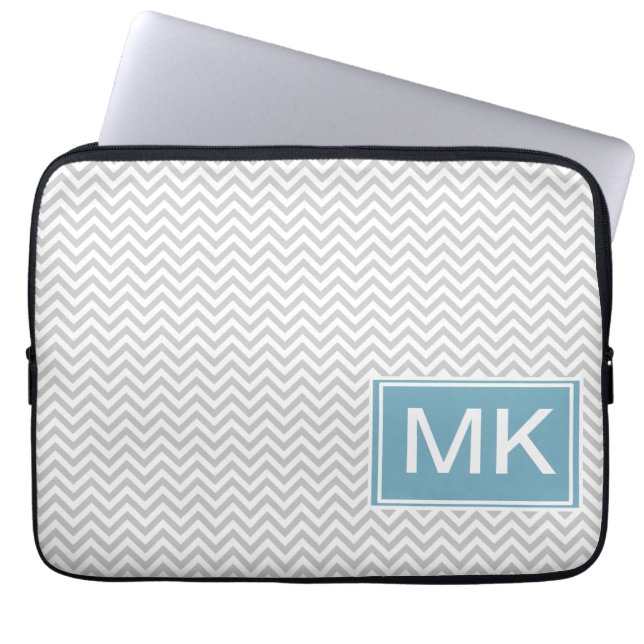Funda Para Portátil ZigZag gris simple (Frente)
