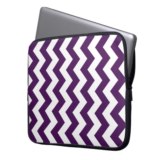 Funda Para Portátil Zigzag morado y blanco (Anverso izquierdo)