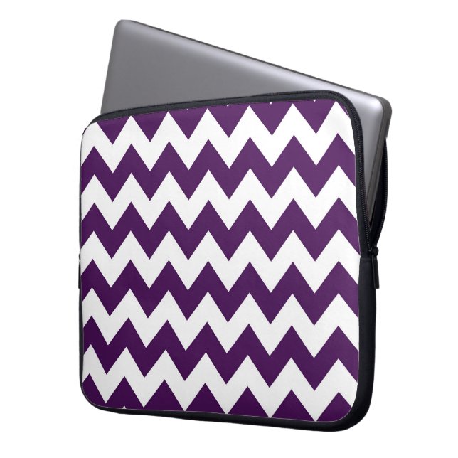 Funda Para Portátil Zigzag morado y blanco (Anverso izquierdo)