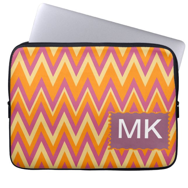 Funda Para Portátil ZigZag tribal azteca (Frente)