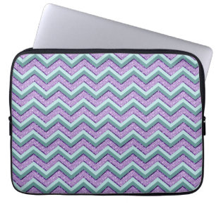 Funda Para Portátil ZigZag verde azulado y Ametista