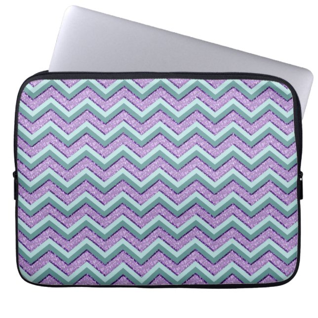 Funda Para Portátil ZigZag verde azulado y Ametista (Frente)