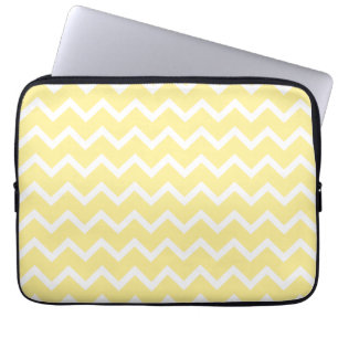 Funda Para Portátil Zigzags amarillos claros y blancos