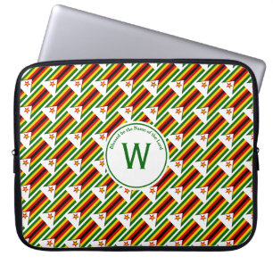 Funda Para Portátil ZIMBABWE Personalizado de BANDERA Monograma Laptop