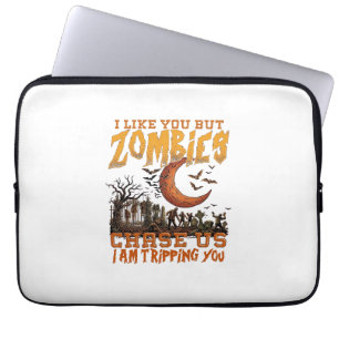Funda Para Portátil Zombies nos persiguen Halloween Cementerio Luna Cr