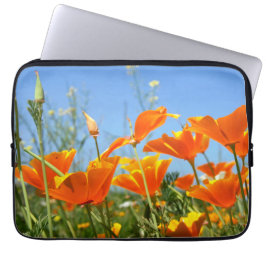 Funda Para Portátil Zomers gevoel van wilde oranje bloemen.