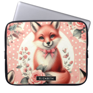 Funda Para Portátil Zorro de bebé floral