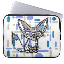 Funda Para Portátil Zorro Fennec Genial con Gafas de Sol Lap Azul Geom