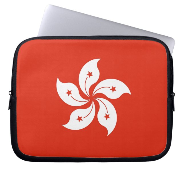 Funda para portátiles con bandera de Hong Kong (Frente)