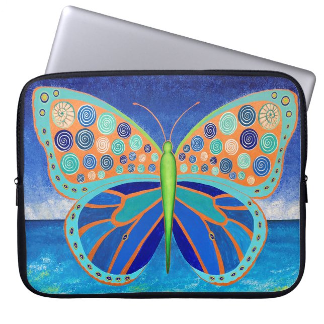 Funda para portátiles con mariposas Blue Ocean (Frente)