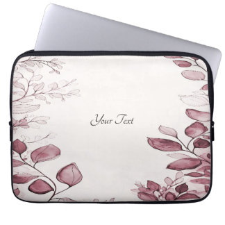 Funda para portátiles de hojas rojas modernas