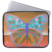 Funda para portátiles de mariposa de cobre