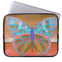 Funda para portátiles de mariposa de cobre