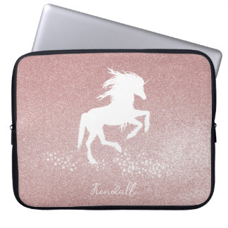 Funda para portátiles de Purpurina rosa Unicorn