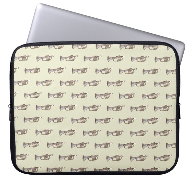 Funda para portátiles del patrón de Trumpet retro  (Frente)