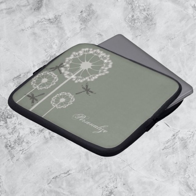 Funda para portátiles Green Dragonflies (Green Dragonflies Personalized Laptop Sleeve)