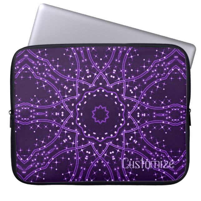 Funda para portátiles Purple Galaxy Stars (Frente)
