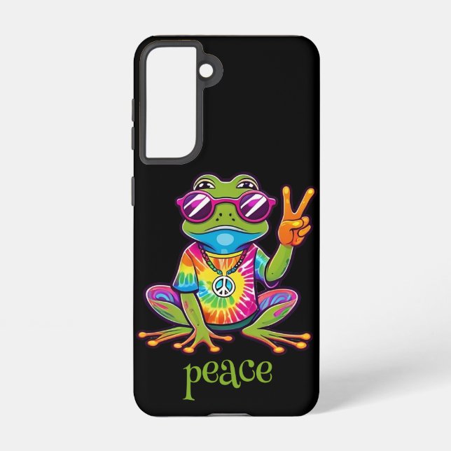Funda Para Samsung Galaxy 60s 70s Hippy Hippie Peace Frog (Reverso )